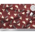 thumbnail image 2 of Soimoi Red Poly Georgette Fabric Text & Tacos Food Fabric Prints By Yard 42 Inch Wide, 2 of 5