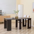 thumbnail image 2 of HOMCOM Folding Dining Table, Kitchen Table for Small Spaces Brown, 2 of 10