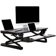 thumbnail image 1 of 37 inch Standing Desk Converter, Heavy Duty Height Adjustable Sit Stand Desk Riser with Keyboard Tray & Hold Dual Monitor for Office Home, 1 of 8