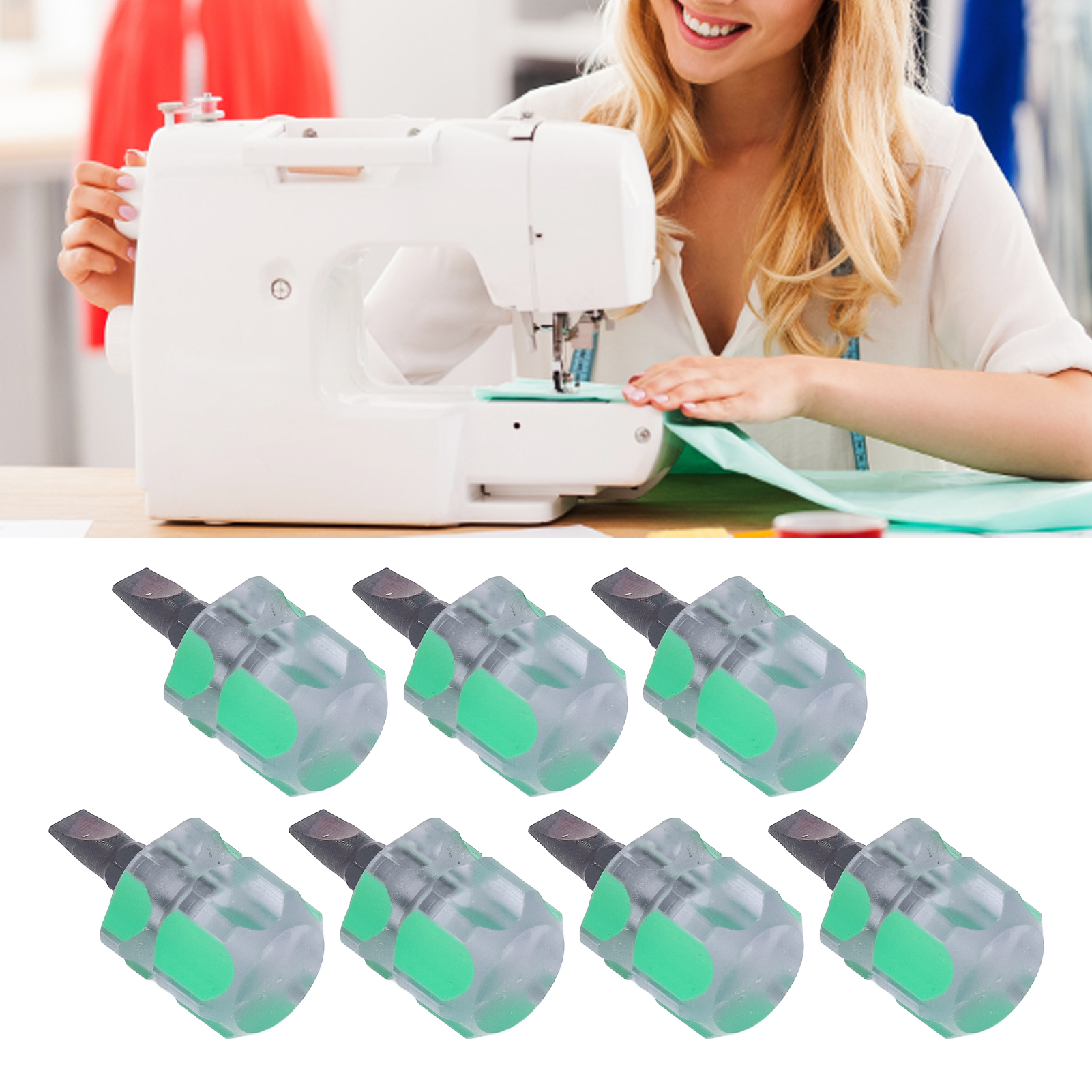 Demonsen Short Screwdriver Set,7pcs Flathead Screwdriver Multifunction Dedicated Sewing Machine Screwdriver With Ergonomic Nonslip Handle, Screwdriver Set