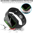 thumbnail image 4 of KOMI 2-Pack for Apple Watch 44mm Screen Protector Case,for iWatch Series 8/7/6/5/4/Series SE/SE 2 44mm Protection Cover All-Around Tempered Glass Screen Protector Case Ultra-Thin - Black, 4 of 5