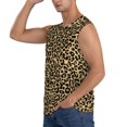 thumbnail image 3 of Bingfone Leopard Print Pattern Men's Tank Tops Workout Sleeveless Tee Shirts Running Beach Tanks for Men-Large, 3 of 7