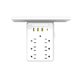 9-in-1 Extendeur mural avec protecteur de surface, 6 Sorties électriques, 3 USB Ports pour la maison & Utilisation de la dorme