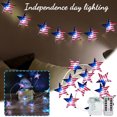 thumbnail image 4 of Porch Lights Outdoor Red White and Blue Lights Remote Control String Plug In Indoor Outdoor String Lights, Ideal for Any Patriotic Decorations & Independence Day Decorations, 9.84 F Bedroom Decor, 4 of 9