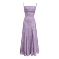 thumbnail image 4 of Xdegoge Robe Maxi Formelle pour Femmes Sans Manches à Encolure Carrée à Bretelles Spaghetti en Dentelle Florale Robes Élégantes Coupe Ajustée Soirée Fête Longues Robes Fluides Légères Été Vacances Invitée de Mariage Robes, 4 of 8