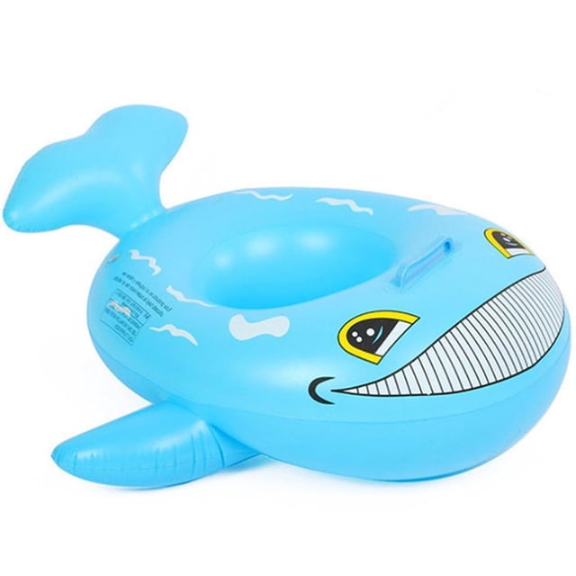 Whale Shark Baby Swimming Ring with Handle Inflatable Swimming Aid with PVC Swimming Seat for Baby Kids