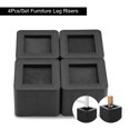 thumbnail image 2 of Ensemble de 4 Pcs Rehausseurs de Pieds de Meuble en Plastique PP Antidérapants pour Table, Bureau, Lit, Sofa, Couleur Noire, 2 of 14
