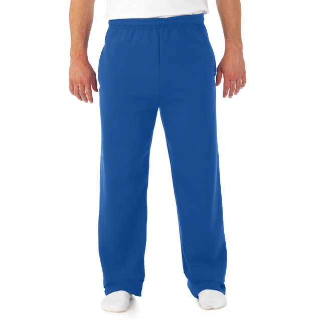 Jerzees Mens NuBlend Pocketed Open-Bottom Sweatpants, M, Royal