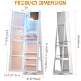 thumbnail image 2 of LVSOMT 360° Rotating LED Jewelry Armoire with Full Length Mirror, Jewelry Cabinet Large Standing Lockable Mirror Jewelry Organizer with Inner Makeup Mirror & Soft Velvet for Living Room Bedroom, 2 of 8