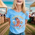 thumbnail image 2 of LUOGENLI T-shirts pour Femmes Mode Décontractée Imprimé Col Rond Manches Courtes pour l'Été Amusant T-shirts Graphiques Saint-Valentin Bleu Ciel m, 2 of 4