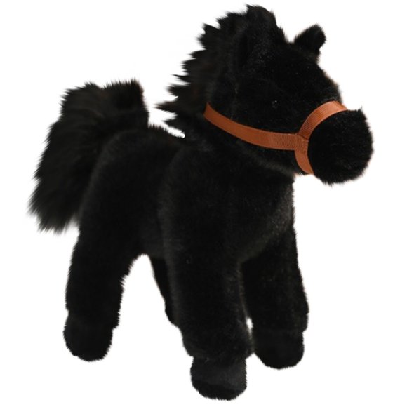 Jouet en Peluche Cheval Réaliste, Animal en Peluche Doux avec Jambes au Galop et Figurine de Collection Réaliste Détaillée et Brosseuse pour Enfants Filles Garçons, Parfait pour les Amoureux, Déco de Noël, Déco d'Automne, Déco d'Halloween
