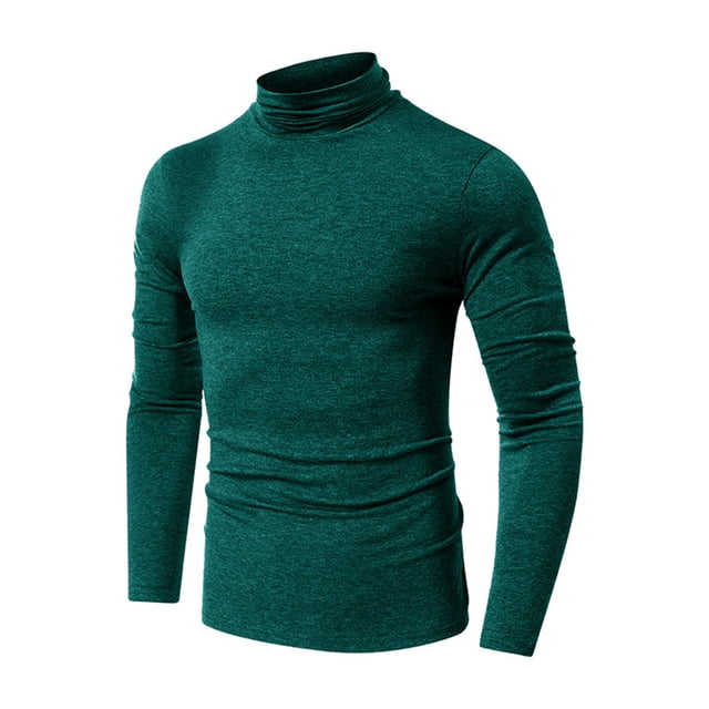 Chandail à Col Roulé Automne/hiver pour Hommes, Couleur Unie, Manches Longues, Couche de Base