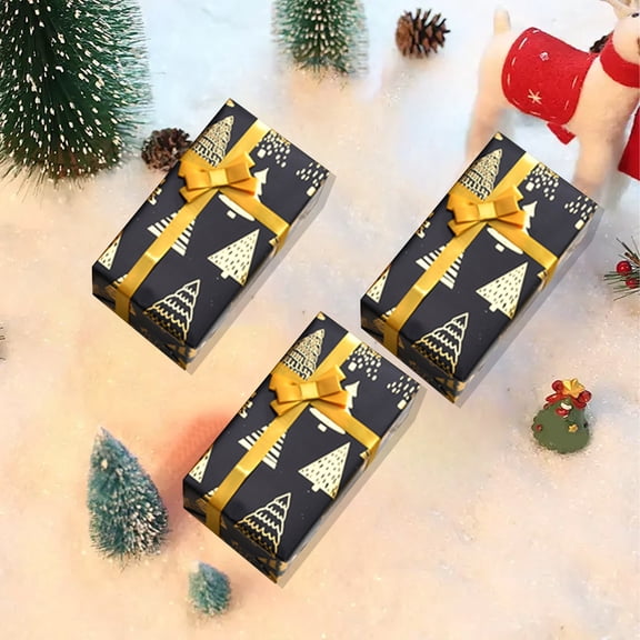 Wzzjkit Papier d'Emballage Cadeau de Noël Épais Papier d'Emballage Kraft de Noël Papier d'Emballage pour Boîte Cadeau Sapin de Noël Cerf