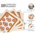 thumbnail image 4 of Vargottam Napperons - Napperon pour Table à Manger, Ensemble de 4 - Serviette en Coton Imprimée et Réversible - Napperons d'Intérieur pour Table de Salle à Manger à la Maison et en Cuisine - Floral Asiatique (Rouge et Jaune), 4 of 5