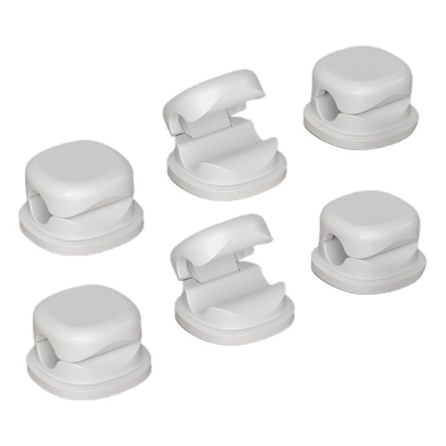 Self Adhesive Cable Holder Pack Of 6 Desk Cable Organiser Management Cable Organiser Cable Holder Desk Charging Cable Organiser For Bedside Table (6 Pieces)