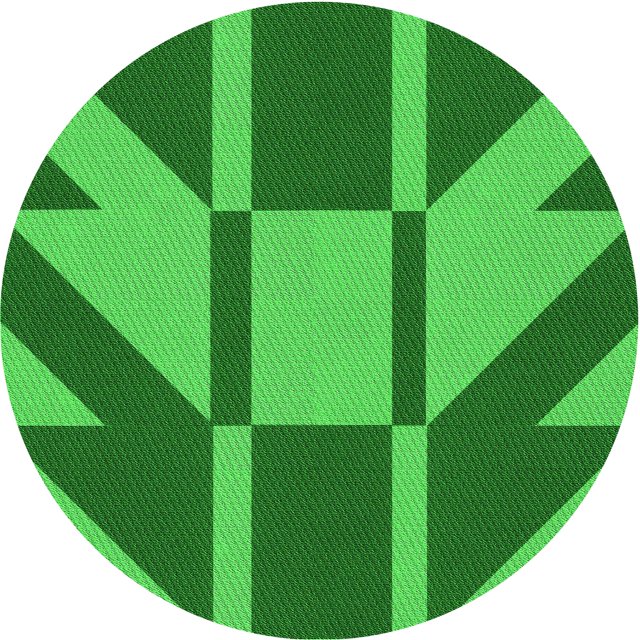 Ahgly Company Tapis Rond Lavable en Machine Intérieur Transitionnel Vert, 8 Pieds Rond