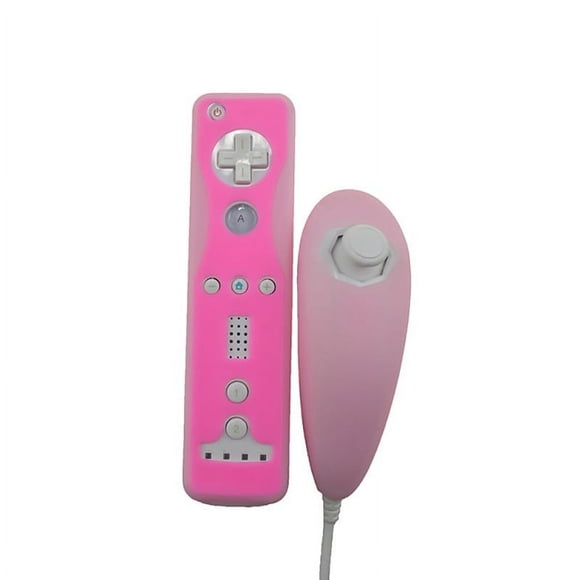 YOPTOP Estbridg Wii Controller Wii Remote Controller and Nunchuck Compatible with Silicone Case and Wrist Strap for Wii Wii U Blue,pink