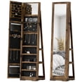 thumbnail image 1 of HOMCOM 360° Swivel Jewelry Cabinet w/ Built-In Small Mirror, 1 of 10