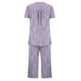 thumbnail image 4 of Rbaofujie Chemises de Nuit pour Femmes Femmes Décontracté Boutons Col Rond Manches Courtes Blouse Mode Poches Pantalon Pyjama Ensemble Grande Taille Robe, 4 of 5