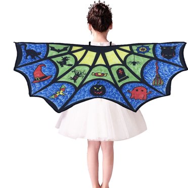 Butterfly Wings Shawl Fashion DIY Wings Cape Halloween Costume with 4 Color Pens