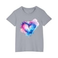 thumbnail image 2 of EGNMCR T-Shirts & Blouses à Manches Courtes Col Rond pour Tout-Petits Garçons Filles Coton Mode Mignon Col Rond Imprimé Tee Manches Courtes Girl Blouse, 2 of 5