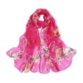 thumbnail image 1 of letairis Mode Été Femmes Foulard à Imprimé Floral Accessoire Léger et Stylé Rouge rose 1 Ensemble, 1 of 6