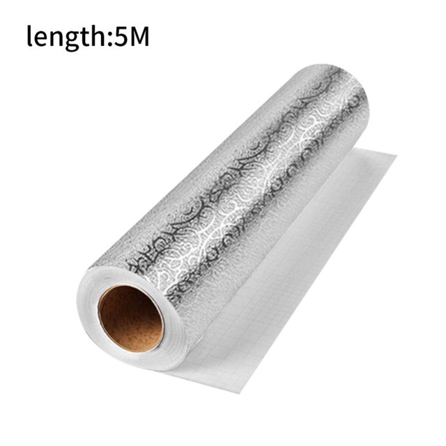 ziyahi Oil-proof Sticker Kitchen Self Adhesive Wall Sticker Aluminum Foil Paper for Countertop Drawer Liner, Vine Texture