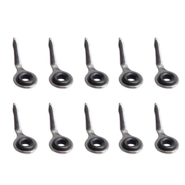10 Pieces Stainless Steel Fishing Rod Guides Fishing Line Guides Eye Sets White 3