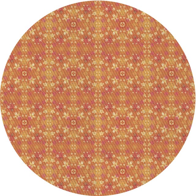 Ahgly Company Tapis Rond Lavable en Machine Intérieur Transitionnel Orange, 7 Pieds Rond