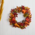 thumbnail image 3 of Nearly Natural 4163 24 in. Pumpkin, Gourd, Berry & Maple Leaf Wreath, 3 of 3