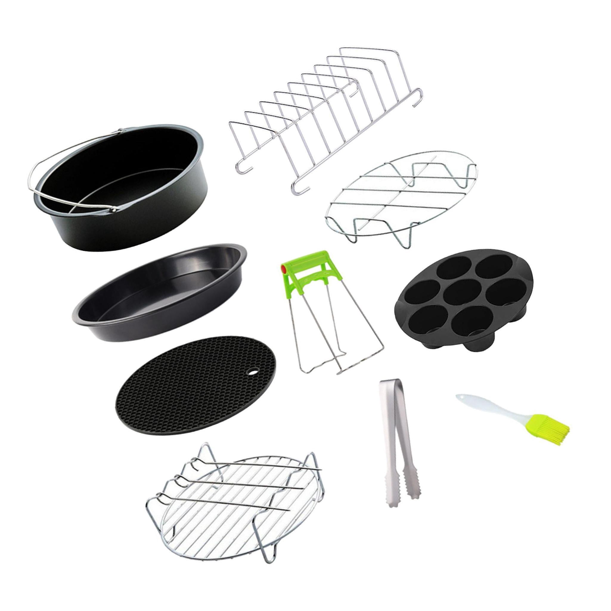 fashionhome Carbon Steel Air Fryer Accessories Cake Basket Bread For Home BBQ Oven Rack for Home BBQ 7inch