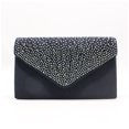 thumbnail image 4 of thinsony Women Envelope Bag Rectangular Hasp Rhinestone Stylish Fashionable Business Party Bridal Handbag Birthday Gift Black, 4 of 9