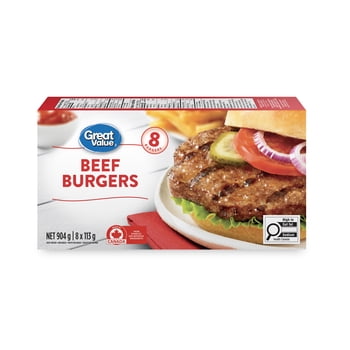 Great Value Burgers de Bœuf Surgelés 904g