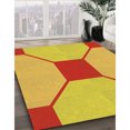 thumbnail image 3 of Ahgly Company Tapis de Zone Carré Transitionnel Néon Orange Lavable en Machine, 4 Pieds Carré, 3 of 7