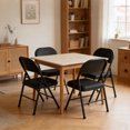 thumbnail image 1 of YLGJ Metal Folding Chairs Set of 4, PU Padded Stackable Black, 1 of 8