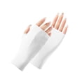 thumbnail image 2 of Gants Blancs Mitaines Femmes Gants de Protection Extérieure Longueur Poignet Gants de Conduite Anti-Soleil Gant Sans Doigts, 2 of 3