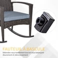 thumbnail image 3 of CoSoTower Outdoor PE Rattan Rocking Chair, Garden Glider Rocking Chair, Wicker Patio Chair Set with Armrest and Cushion, Grey, 3 of 7