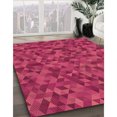 thumbnail image 3 of Ahgly Company Tapis Rond Lavable en Machine Intérieur Transitionnel Rouge Framboise, 7 Pieds Rond, 3 of 7