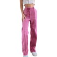thumbnail image 1 of EYIIYE Pantalon Décontracté en Patchwork de Couleur Contrastante pour Femmes, 1 of 7