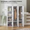 thumbnail image 4 of HOMCOM Portable Closet Wardrobe with 8 Compartments, 2 Hanging Rods, White, 4 of 10