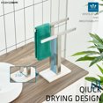 thumbnail image 3 of KOKOSIRI Hand Towel Holder Free-Standing Towel Racks with Marble Base for Bathroom Kitchen Vanity, Brushed Stainless Steel 15.7'' Height THS0001-SM-BR, 3 of 7