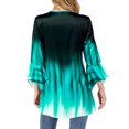 thumbnail image 1 of Dalazy Gradient Color T Shirt Women Casual Round Collar Tee Button Round Collar Ruffle Sleeve Blouse Swing Loose Top, 1 of 3