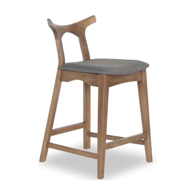 Ashcroft Murphy Fabric Upholstered Bar Stool in Gray