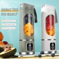 thumbnail image 2 of Portable 16oz Wireless Juicer, Portable Blender Personal Electric-Digital Multimode Smart LED Display, 3 Speed12-Blade Fresh Juice Bottle, USB Rechargeable for Shakes and Fruit Juice (Purple), 2 of 7