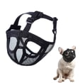 thumbnail image 1 of Short Snout Dog Muzzle Bulldog Muzzle Adjustable Breathable Mesh for Training Biting Barking, 1 of 8