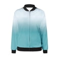 thumbnail image 4 of Swstbby Soldes d'Automne! Vestes d'Automne pour Femmes, Chandail en Molleton Ample à Manches Longues avec Fermeture Éclair Veste Décontractée Tricotée Épaisse de Baseball Bleu Ciel m, 4 of 5
