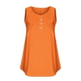 thumbnail image 4 of Dealovy Plus Size Tank Tops for Women Casual Sleeveless Scoop Neck Buttons Ruched Solid Color Loose Flowy Tees, 4 of 5