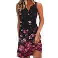 thumbnail image 2 of Robe Décontractée pour Femmes Robe Ample Décontractée à la Mode Rétro Imprimée Sans Manches à Col en V Robe Courte Sans Manches à Col en V Robe Sans Manches pour Femmes, 2 of 6