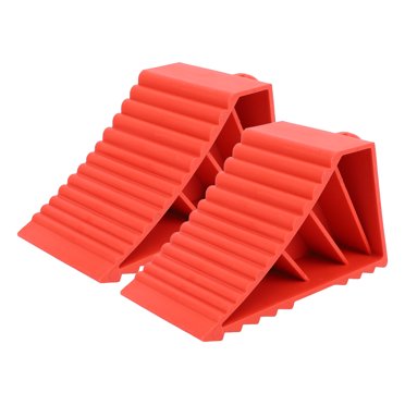 Car Wheel Stoppers, Red Wheel Chocks Anti Slip  for Travel Trailers