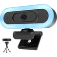 thumbnail image 1 of Caméra Web 2K 50 Fps pour PC/, Caméra d'Ordinateur avec Lumières RVB de Remplissage, 2 Microphones à Réduction de Bruit, Mise au Point Automatique et Trépied pour Réunion, Diffusion en Direct, Appels Vidéo, Jeux, Fonctionne avec Zoom, Skype, Teams, 1 of 9
